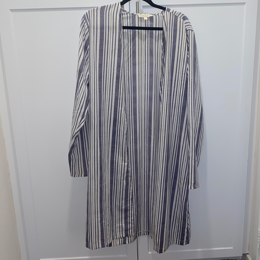Flint & Moss Blue and White Striped Coverup